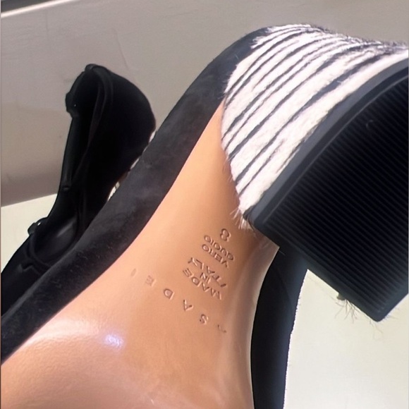 Casadei Black and White High Heels with Zebra Block Heel